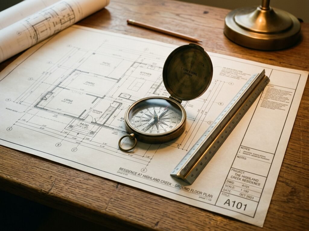 Astro Vastu blueprint compass for Vedic Wisdom