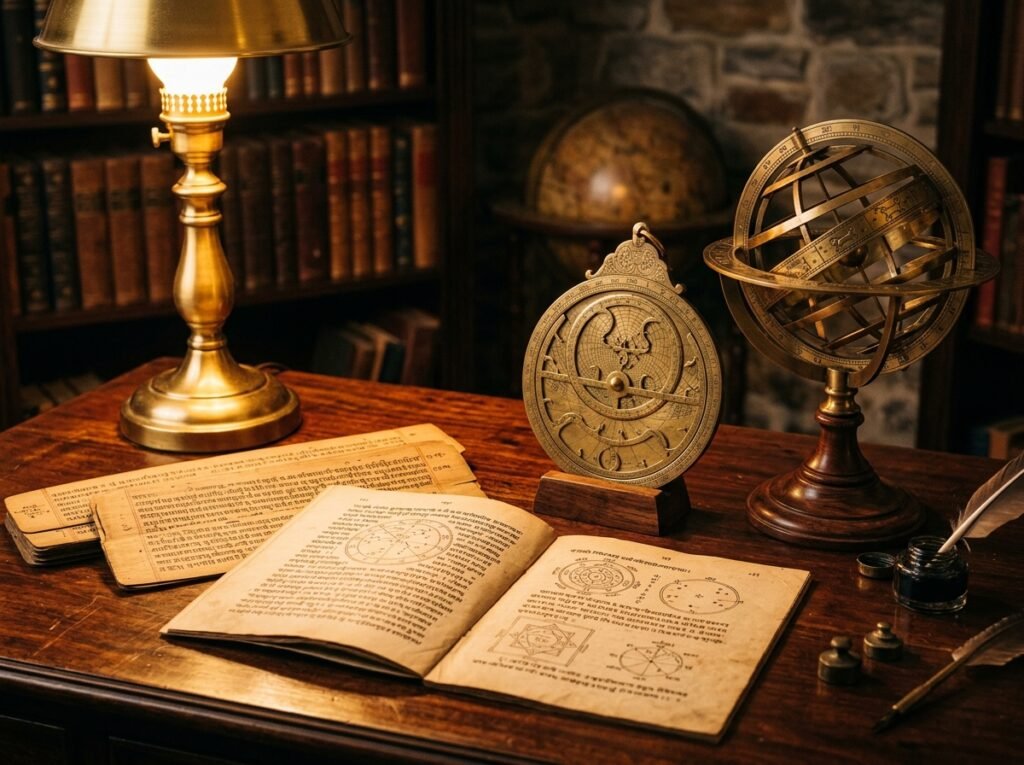 Vedic astrology manuscript and ancient texts